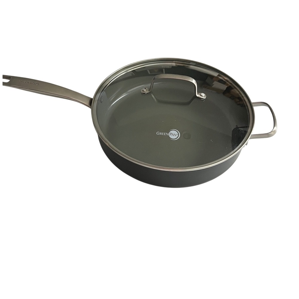 GreenPan Ceramic Nonstick Saute Pan Unisex‎ 12in Grey Excellent Healthy Cookware
